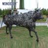 Buy cheap Outdoor animal art decoration abstract hollow parts assembly bison stainless steel sculpture from wholesalers