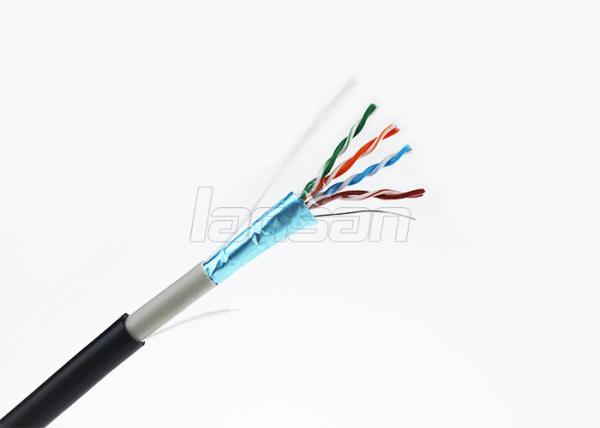 Buy cheap PVC + PE Jacket CAT5E FTP Cable , Waterproof 24AWG 2 Pair Shielded Cable from wholesalers