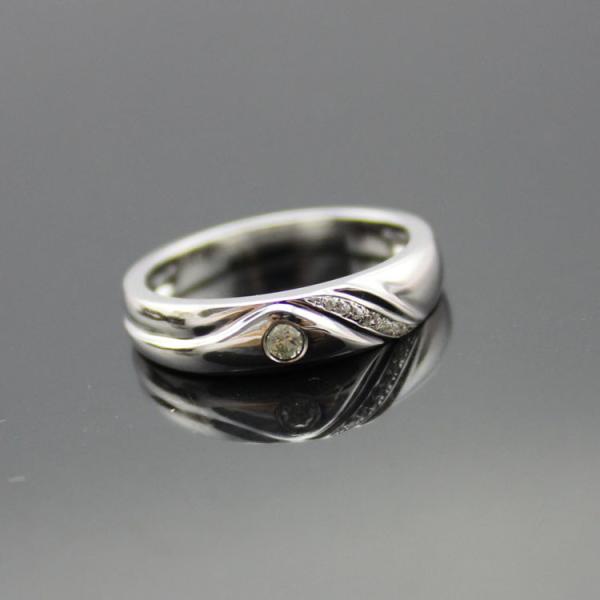Buy cheap White Gold Plated Sterling Silver CZ Diamond Engagement Ring(F72) from wholesalers