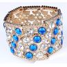 Buy cheap European and American fashion exaggerated color diamond wide bracelet from wholesalers