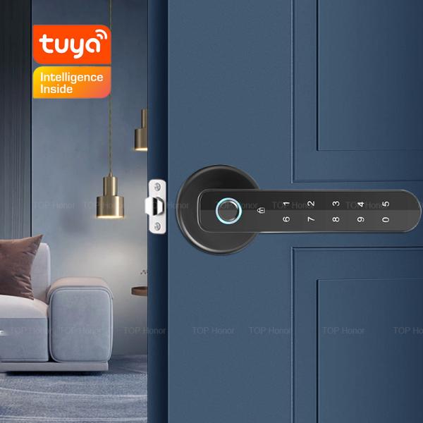Buy cheap Smart Biometric Password TTLock Digital Door Lock Aluminium Semi Auto Handle Lock Office Smart Door Lock from wholesalers