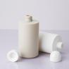 Buy cheap 400ml White/Grey cylindrical smooth bottle with white Lid for shampoo lotion bottle from wholesalers