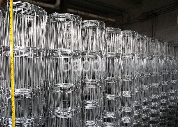 Hot Dipped Galvanized Grassland Woven Field Fence In Rolls From 0.8m to 1.8m