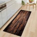 Wood Grain Absorbent Door Mat 40*120cm 60*180cm Bedroom Floor Carpets
