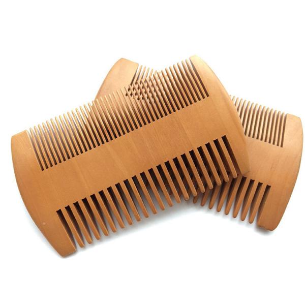 Buy cheap Customized Logo Peach Wood Beard Comb Thick Sandalwood Hair Comb from wholesalers