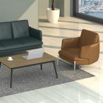 Chromed Steel Leg Office Sofa Sturdy And Durable for Business Meetings and