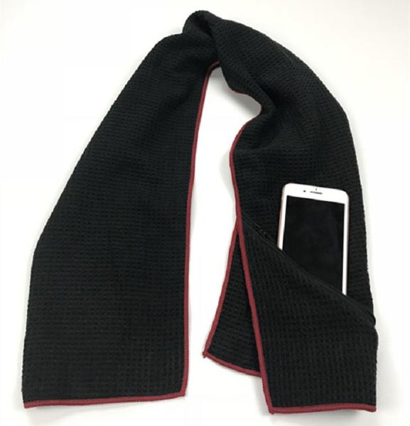 Buy cheap Black White Golf Microfiber Gym Sport Towel With Zip Pocket Set 40x100 Cm from wholesalers