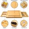 Buy cheap Double Side Wooden Serving Tray Bamboo Cheese Board Hidden Drawer Cheese Servers from wholesalers