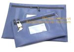 Portable Bank Bag Zipper Leather Security Deposit Bag With Name Card Pocket Bank