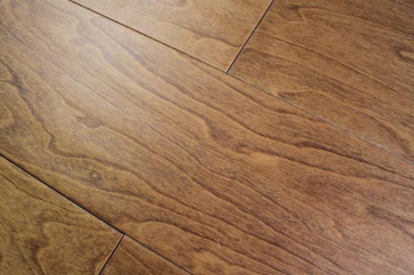 Buy cheap multi layers Birch Engineered wood Flooring, handscraped and stained color from wholesalers