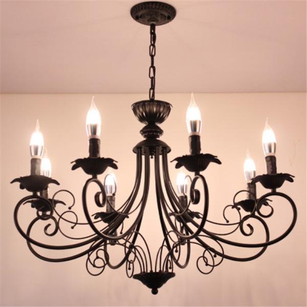 Buy cheap Vintage Loft Retro Chandelier Beige Black Color Vintage lustre American Candle Chandelier(WH-CI-146) from wholesalers