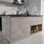 Ready To Assemble ODM 22mm Modular Kitchen Cabinets Grey Melamine Kitchen