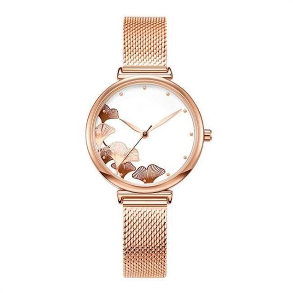 Buy cheap 3ATM Waterproof Womens Personalised Watch Fan Shaped Symmetrical Ginkgo Print from wholesalers