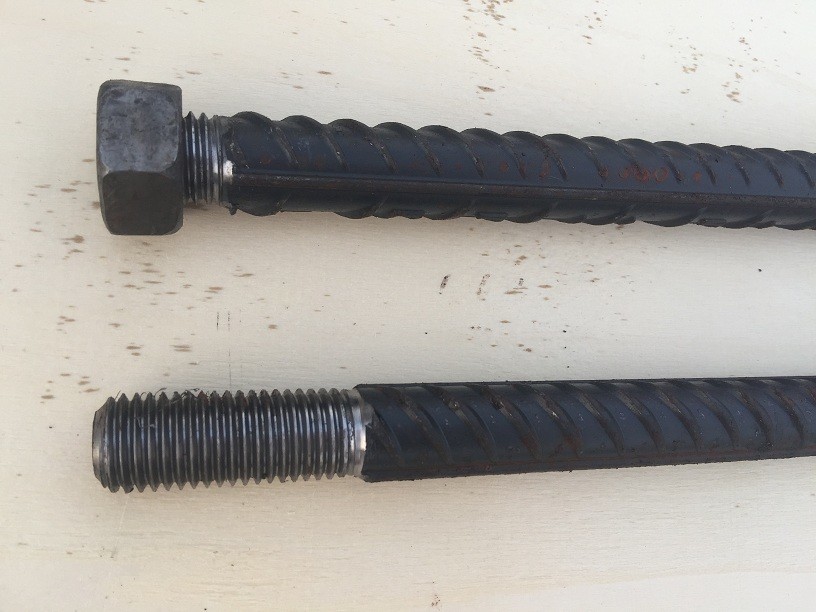 Construction Threaded Rebar Bolt / N20 X 600mm Steel Reinforcement Rebar