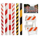 Yellow And Black Reflective Sticker 5cm Or 10cm Width For Traffic Barrier