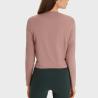 Buy cheap Round Neck Casual Yoga Tops Solid Tees Womens Long Sleeve Cropped T - Shirts from wholesalers