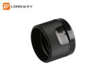 Black Ribbed Type Cosmetic Bottle Flip Cap Neck Size 18 / 20 / 24mm