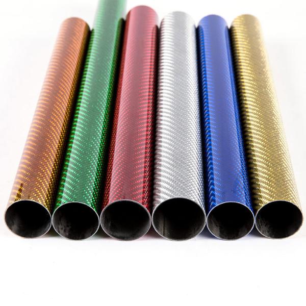 Colored Carbon Fiber Tube For RC Plane 3K Glossy Smooth Surface Colorful Carbon