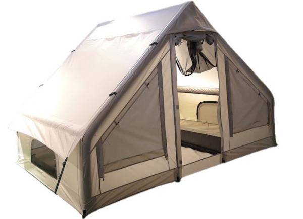 Outdoor 300X200X200CM Canvas Inflatable Camping Tent House Double Layer Beige