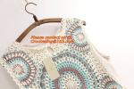 Mori Gilet Women Navy Blue Beige Fringe Crochet Vest Femme Knitted Hollow Out