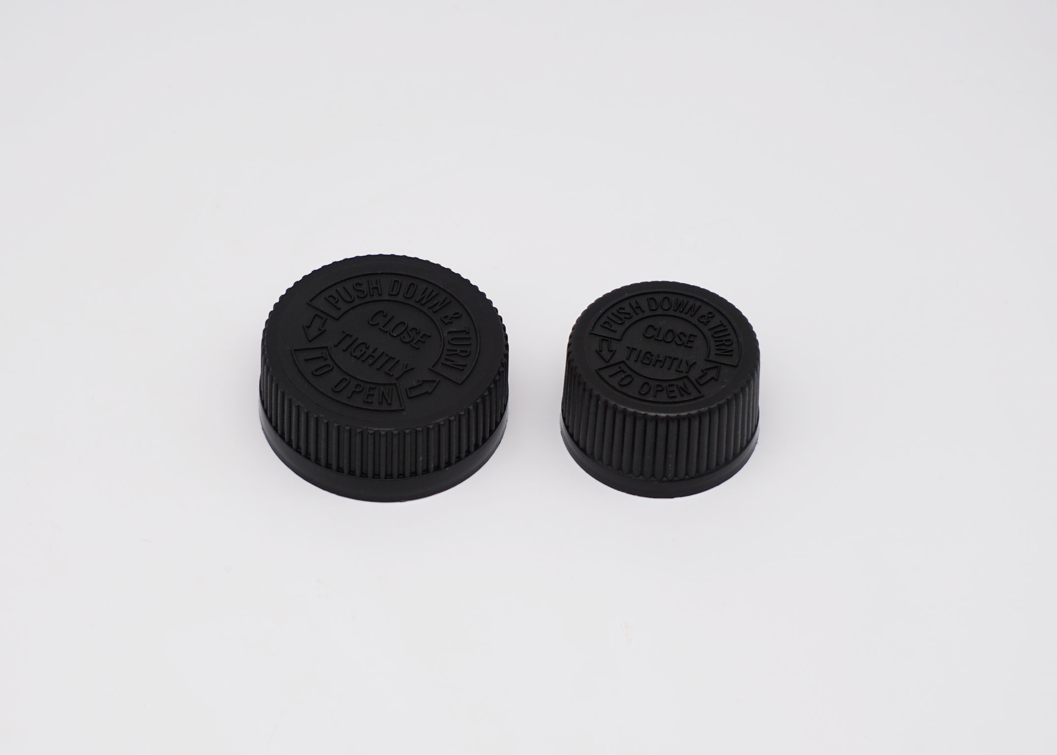 Plastic Screw CRC Child Proof Cap 18mm Ribbed For Bottles
