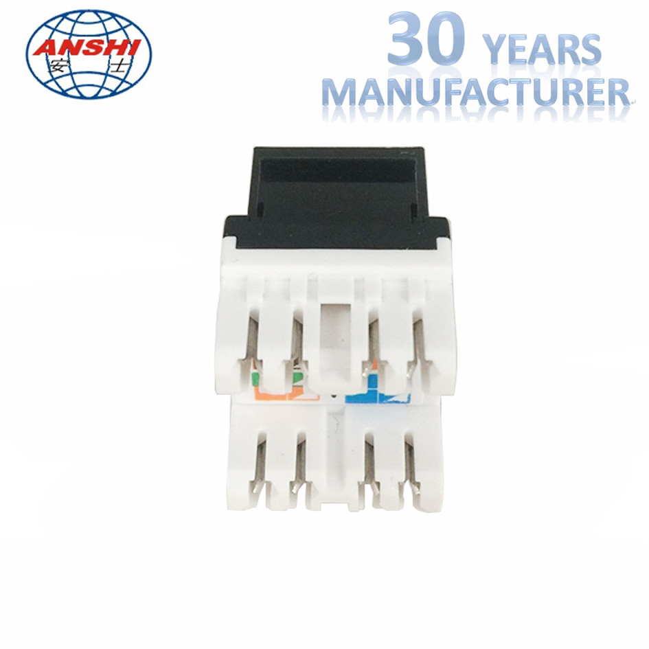 Press Fit PC Material CAT6 RJ45 Tool Free Keystone Jack