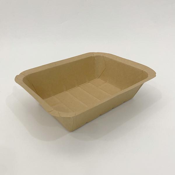 Buy cheap 250gsm Brown Kraft Food Trays , Compostable PE Coating Fast Food Paper Tray from wholesalers