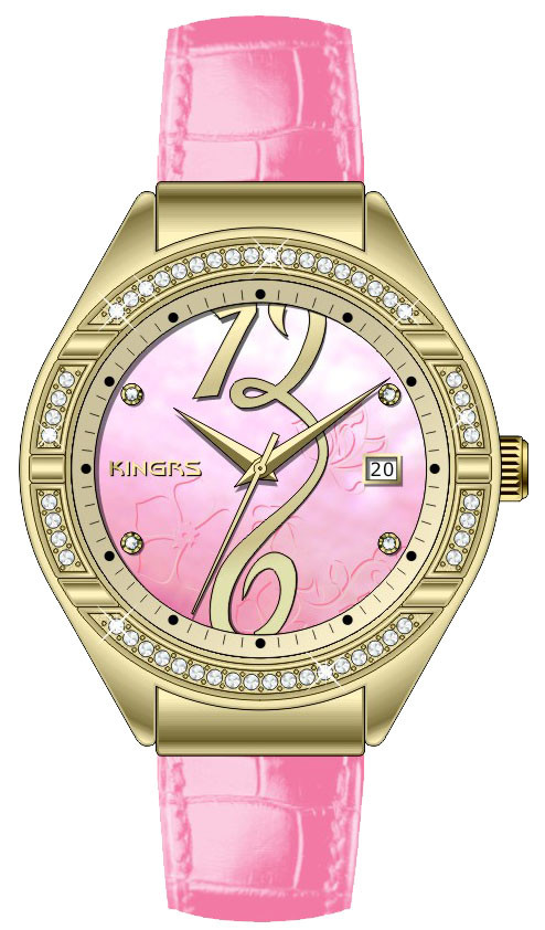 Auto Date Tourbillon Women Jewelry Watch , Leather Quartz Watch