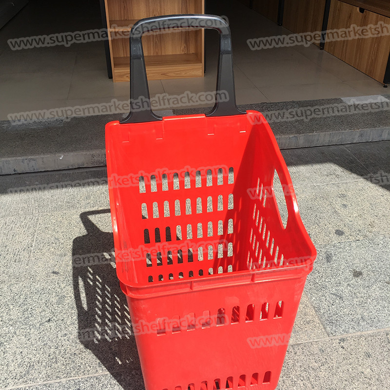 70L 450mm Plastic Handheld Shopping Baskets Trolley For Supermarket Single Handle