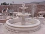 Simple 3 Tier 10x10cm Sample White Marble Water Fountain Stone Carving Sculpture