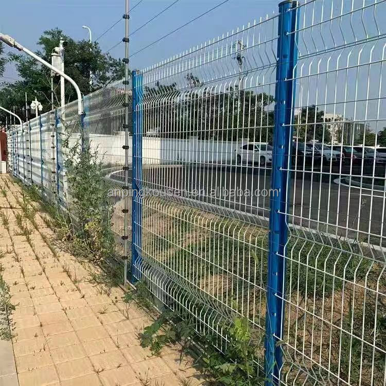 Protective Fence Panel with Galvanized Steel Metal and 3D Bending Curved Garden Fence
