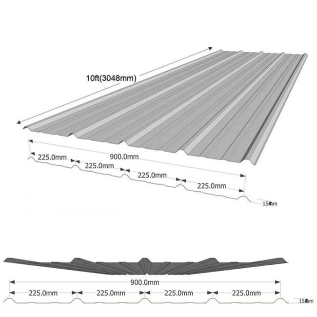 10 ft galvanized steel corrugated roof panel