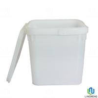 Buy cheap 23L Square Plastic Buckets Stackable Nestable With Lid product