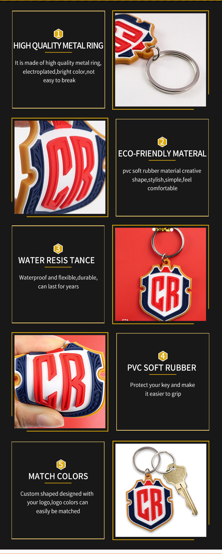 Custom Soft Rubber Keychains 2d 3d Silicone Soft Pvc Keyring