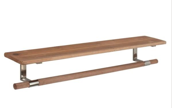 Buy cheap Wall Mounted Shop Display Fixtures Stainless Steel And Wood Floating Shelves from wholesalers