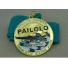 Buy cheap Synthetic Ribbon Medals With Zinc Alloy Gold Die Casting Swimming Medal from wholesalers