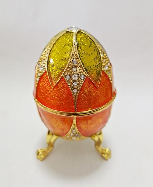 Buy cheap Luxury Faberge Easter Eggs Elegant Enamel jewlery box Crystal Egg Trinket box Jewelry Box Holder Easter Egg Collectible from wholesalers