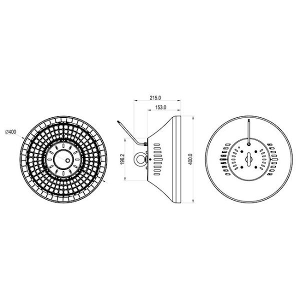 180W Commercial UFO LED High Bay Light 6000K Smart Light Sensor Type