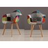Buy cheap Minimalist Patchwork Fabric Dining Room Chairs With Beech Wood Legs from wholesalers