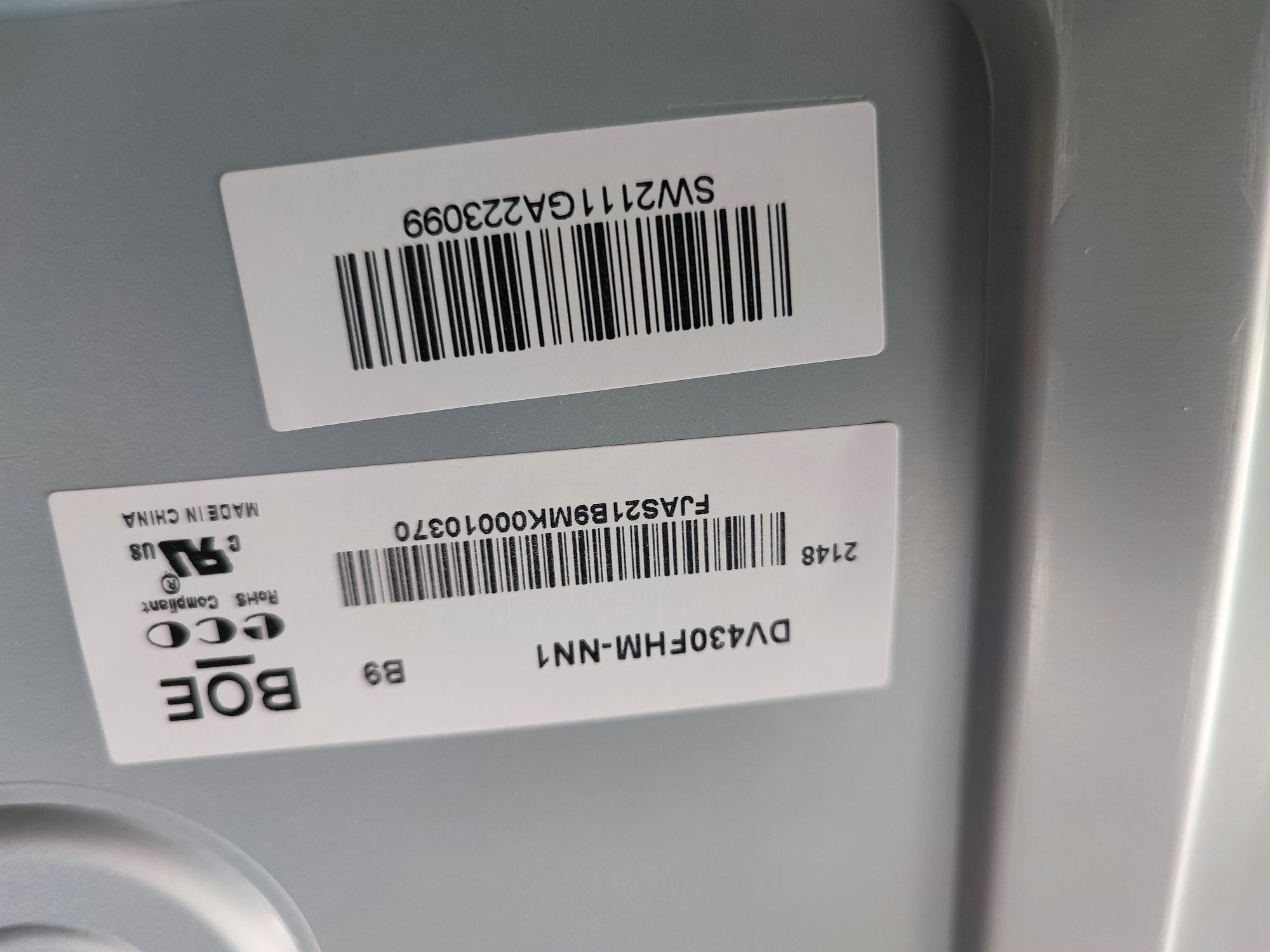 DV430FHM-NN1 BOE 43" 1920(RGB)×1080, 400 cd/m² (Typ.) INDUSTRIAL LCD DISPLAY