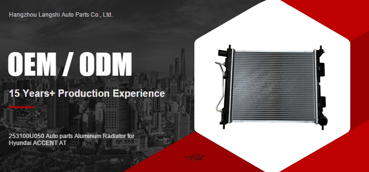 253100U050 Auto parts Aluminum Radiator for Hyundai ACCENT AT by Reference NO. 105834
