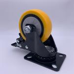 5'' Safety Dual Locking Caster Wheels Polyurethane Tread