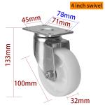 4 Industrial Casters Wheels TPA 75mm Castor Wheels With Brake 504P-26