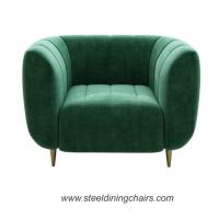 Buy cheap Luxury Restaurant Velvet Upholstered Leisure Lounge 75CM 100cm Two Seater Sofa product