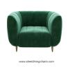 Buy cheap Luxury Restaurant Velvet Upholstered Leisure Lounge 75CM 100cm Two Seater Sofa from wholesalers