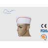 Buy cheap Children Red Stripe Disposable Head Cap Wood Free Paper Material 60 / 80G from wholesalers