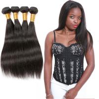 Buy cheap Unprocessed Straight Remy Human Hair Weave Natural Black Color Thick Bottom product