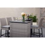 PE Wicker Rattan Outdoor High Bar Chair and Table Set for Modern Dining