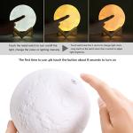 3 Color Changing Dimmable Hanging Moon Lamp USB Recharge 15cm Size