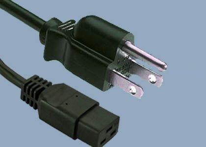 UL CUL CSA 15A 125V 3 Prong IEC C19 TO NEMA 5-15P Electric Stright Plug American